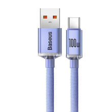 Заредете изображение във визуализатора на галерията – Baseus cable type c to type c pd100w power delivery crystal shine cajy000605 1,2m purple - TopMag
