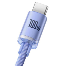 Заредете изображение във визуализатора на галерията – Baseus cable type c to type c pd100w power delivery crystal shine cajy000605 1,2m purple - TopMag
