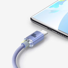 Заредете изображение във визуализатора на галерията – Baseus cable type c to type c pd100w power delivery crystal shine cajy000605 1,2m purple - TopMag
