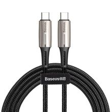 Заредете изображение във визуализатора на галерията – Baseus cable type c - type c power delivery pd2.0 60w qc 3.0 20v 3a 2m water drop black catsd-k01 - TopMag
