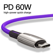 Заредете изображение във визуализатора на галерията – Baseus cable type c - type c power delivery pd2.0 60w qc 3.0 20v 3a 2m water drop black catsd-k01 - TopMag
