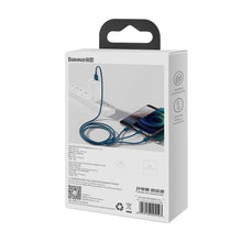 Заредете изображение във визуализатора на галерията – Baseus cable usb 3in1 (to apple lightning 8-pin + type c + micro) 3,5a superior camltys-03 1,5m blue - TopMag
