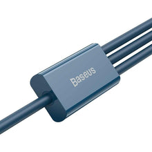 Заредете изображение във визуализатора на галерията – Baseus cable usb 3in1 (to apple lightning 8-pin + type c + micro) 3,5a superior camltys-03 1,5m blue - TopMag
