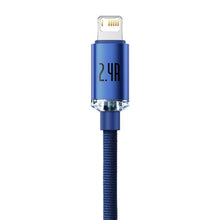 Заредете изображение във визуализатора на галерията – Baseus cable usb crystal shine to iphone lightning 8-pin 2,4a cajy000103 2m blue - TopMag
