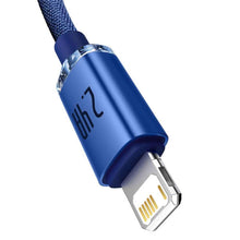 Заредете изображение във визуализатора на галерията – Baseus cable usb crystal shine to iphone lightning 8-pin 2,4a cajy000103 2m blue - TopMag
