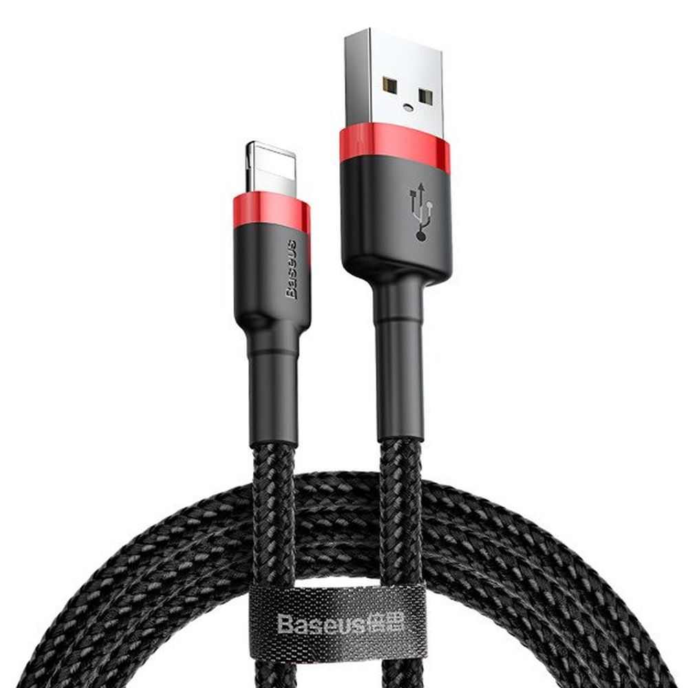 Baseus cable usb to apple lightning 8-pin 2,4a cafule calklf-a19 0,5m red-black - TopMag