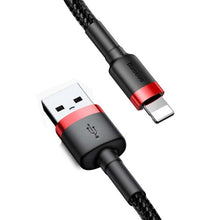 Заредете изображение във визуализатора на галерията – Baseus cable usb to apple lightning 8-pin 2,4a cafule calklf-a19 0,5m red-black - TopMag
