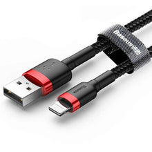 Заредете изображение във визуализатора на галерията – Baseus cable usb to apple lightning 8-pin 2,4a cafule calklf-a19 0,5m red-black - TopMag
