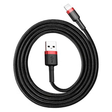 Заредете изображение във визуализатора на галерията – Baseus cable usb to apple lightning 8-pin 2,4a cafule calklf-b19 1m red-black - TopMag
