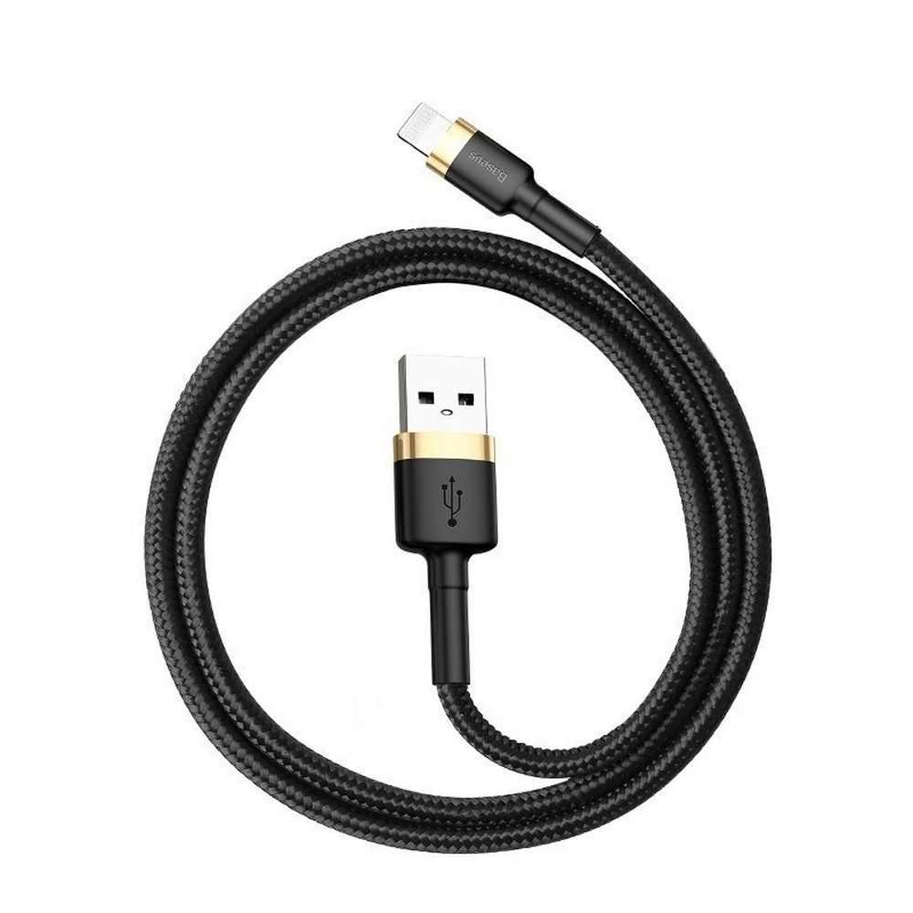 Baseus cable usb to apple lightning 8-pin 2,4a cafule calklf-bv1 1m gold-black - TopMag