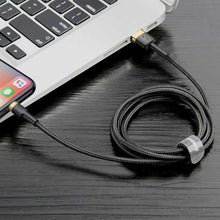 Заредете изображение във визуализатора на галерията – Baseus cable usb to apple lightning 8-pin 2,4a cafule calklf-bv1 1m gold-black - TopMag
