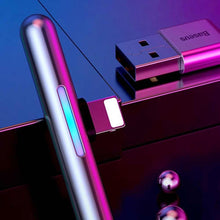Заредете изображение във визуализатора на галерията – Baseus cable usb to apple lightning 8-pin iridescent lamp gaming 1,5a cal7c-b01 2m black - TopMag
