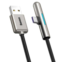 Заредете изображение във визуализатора на галерията – Baseus cable usb to type c iridescent lamp hw flash charge gaming 40w 4a cat7c-c01 2m black - TopMag
