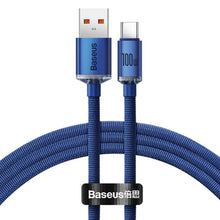 Заредете изображение във визуализатора на галерията – Baseus cable usb to type c pd100w power delivery cristal shine cajy000403 1,2 blue - TopMag
