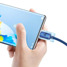 Заредете изображение във визуализатора на галерията – Baseus cable usb to type c pd100w power delivery crystal shine cajy000503 2m blue - TopMag
