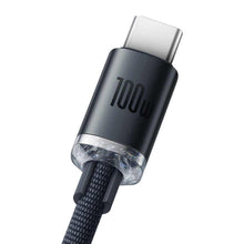 Заредете изображение във визуализатора на галерията – Baseus cable usb to type c pd100w power delivery fast charging crystal shine cajy000501 2m black - TopMag
