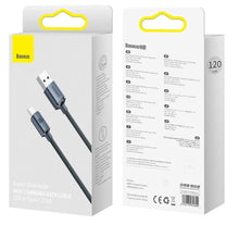 Заредете изображение във визуализатора на галерията – Baseus cable usb to type c pd100w power delivery fast charging crystal shine cajy000501 2m black - TopMag
