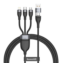 Заредете изображение във визуализатора на галерията – Baseus cable usb / typee c 4w1 type c to micro + lightning 8-pin + type c 100w pd qi gray-black ca2t3-g1 - TopMag
