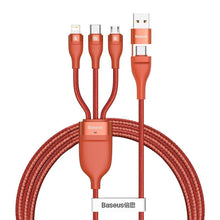 Заредете изображение във визуализатора на галерията – Baseus cable usb / typee c 4w1 type c to micro + lightning 8-pin + typee c 100w pd qi orange ca2t3-07 - TopMag
