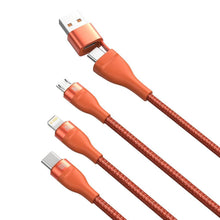Заредете изображение във визуализатора на галерията – Baseus cable usb / typee c 4w1 type c to micro + lightning 8-pin + typee c 100w pd qi orange ca2t3-07 - TopMag
