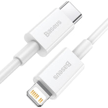 Заредете изображение във визуализатора на галерията – Baseus cablel type c for apple lightning 8-pin pd20w power delivery superior series fast charging catlys-c02 2 meter white - TopMag
