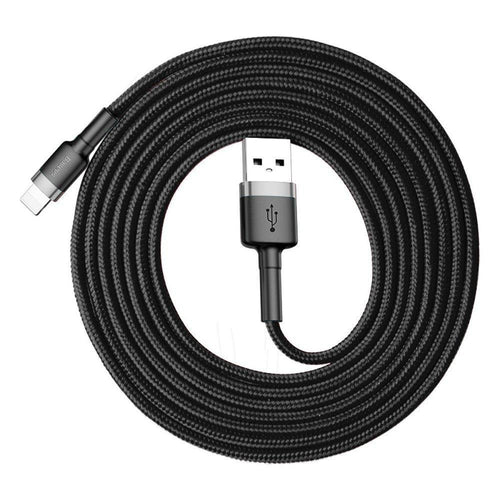 Baseus cafule кабел usb for iPhone lightning 8-pin 2a 3 meter gold+black calklf-rv1 - TopMag