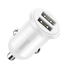 Заредете изображение във визуализатора на галерията – Baseus car charer 2x usb 4,8a grain pro white ccallp-02 - TopMag
