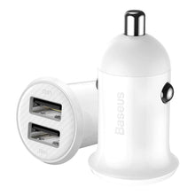 Заредете изображение във визуализатора на галерията – Baseus car charer 2x usb 4,8a grain pro white ccallp-02 - TopMag

