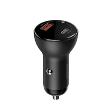 Заредете изображение във визуализатора на галерията – Baseus car charer 2x usb quick charger qc4.0 5a 45w digital display pps gray ccbx-c0g - TopMag
