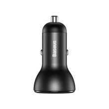 Заредете изображение във визуализатора на галерията – Baseus car charer 2x usb quick charger qc4.0 5a 45w digital display pps gray ccbx-c0g - TopMag
