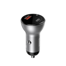 Заредете изображение във визуализатора на галерията – Baseus car charer 2x usb quick charger qc4.0 5a 45w digital display pps gray ccbx-c0s - TopMag
