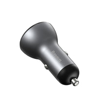 Заредете изображение във визуализатора на галерията – Baseus car charer 2x usb quick charger qc4.0 5a 45w digital display pps gray ccbx-c0s - TopMag
