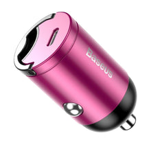 Заредете изображение във визуализатора на галерията – Baseus car charer type c pd30w power delivery quick charger qc4.0 tiny star pink vchx-b04 - TopMag
