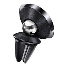Заредете изображение във визуализатора на галерията – Baseus car holder magnetic to air vent genuine leather type small ears black suer-e01 - TopMag
