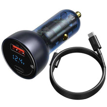 Заредете изображение във визуализатора на галерията – Baseus cat charger particular digital display qc+pps dual quick charger car charger 65w dark gray tzcckx-0g - TopMag
