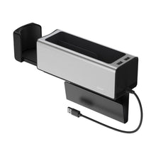 Заредете изображение във визуализатора на галерията – Baseus deluxe metal armrest console organizer + cup holder + 2x usb 2a silver crcwh-a0s - TopMag
