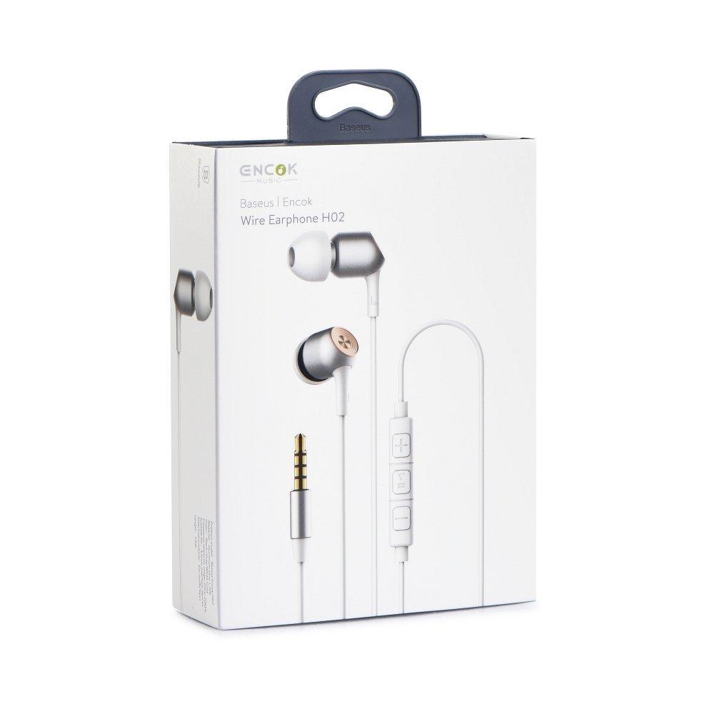 Baseus encok wire earphone h02 бял - TopMag