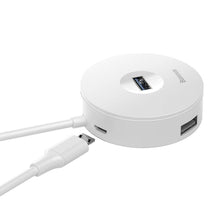 Заредете изображение във визуализатора на галерията – Baseus hub type c or usb to usb 3.0 + 3xusb 2.0 white 1 meter cahub-ga02 - TopMag
