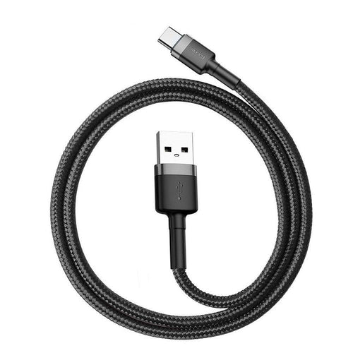 Baseus кабел cafule type c 3a 0,5m gray+black catklf-ag - TopMag