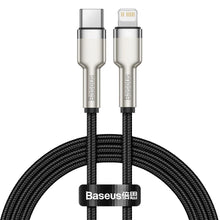 Заредете изображение във визуализатора на галерията – Baseus кабел type c for apple lightning 8-pin pd20w power delivery cafule metal cable catljk-a01 1 meter черен - TopMag
