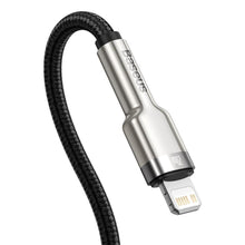Заредете изображение във визуализатора на галерията – Baseus кабел type c for apple lightning 8-pin pd20w power delivery cafule metal cable catljk-a01 1 meter черен - TopMag
