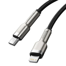 Заредете изображение във визуализатора на галерията – Baseus кабел type c for apple lightning 8-pin pd20w power delivery cafule metal cable catljk-a01 1 meter черен - TopMag
