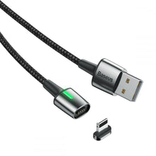 Заредете изображение във визуализатора на галерията – Baseus кабел usb magnetic zinc for iPhone lightning 8-pin 2,4a 1 metr black calxc-a01 - TopMag
