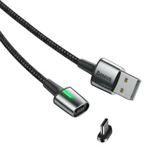 Заредете изображение във визуализатора на галерията – Baseus кабел usb magnetic zinc type c 2a 2 meter black catxc-b01 - TopMag

