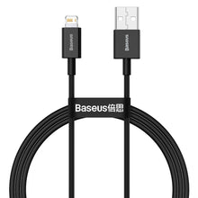 Заредете изображение във визуализатора на галерията – Baseus кабел usb to apple lightning 8-pin 2,4a superior series fast charging calys-a01 1 meter черен - TopMag
