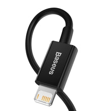 Заредете изображение във визуализатора на галерията – Baseus кабел usb to apple lightning 8-pin 2,4a superior series fast charging calys-a01 1 meter черен - TopMag
