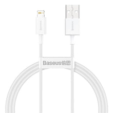 Заредете изображение във визуализатора на галерията – Baseus кабел usb to apple lightning 8-pin 2,4a superior series fast charging calys-a02 1 meter бял - TopMag
