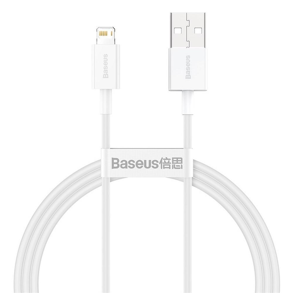 Baseus кабел usb to apple lightning 8-pin 2,4a superior series fast charging calys-a02 1 meter бял - TopMag