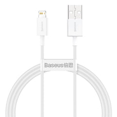 Baseus кабел usb to apple lightning 8-pin 2,4a superior series fast charging calys-a02 1 meter бял