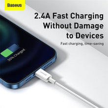 Заредете изображение във визуализатора на галерията – Baseus кабел usb to apple lightning 8-pin 2,4a superior series fast charging calys-a02 1 meter бял - TopMag
